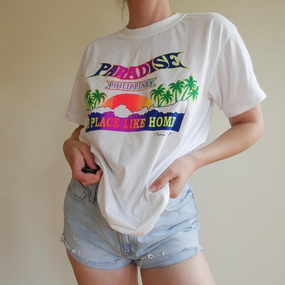 Vintage t-shirt crewneck Purong Pinoy Phillipines Paradise funky tropical tee - Picture 10 of 10